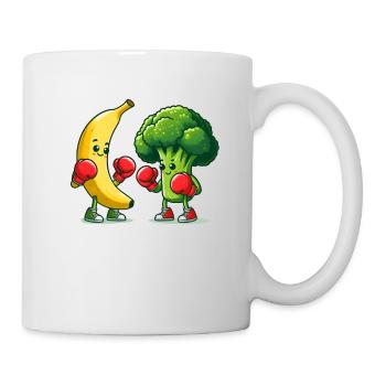 Match de boxe banane vs brocoli - Mug blanc - blanc - Droite