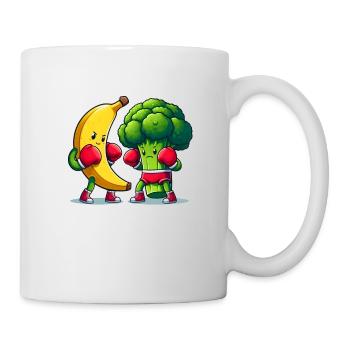 Match de boxe banane vs brocoli - Mug blanc - blanc - Droite