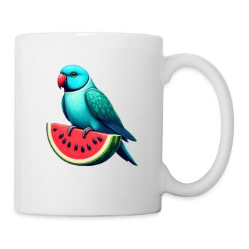 Indischer Ringhals Papagei Wassermelone - Tasse - Weiß - Rechts