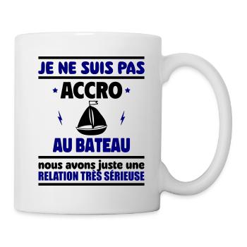 pas accro au bateau - Mug blanc - blanc - Droite