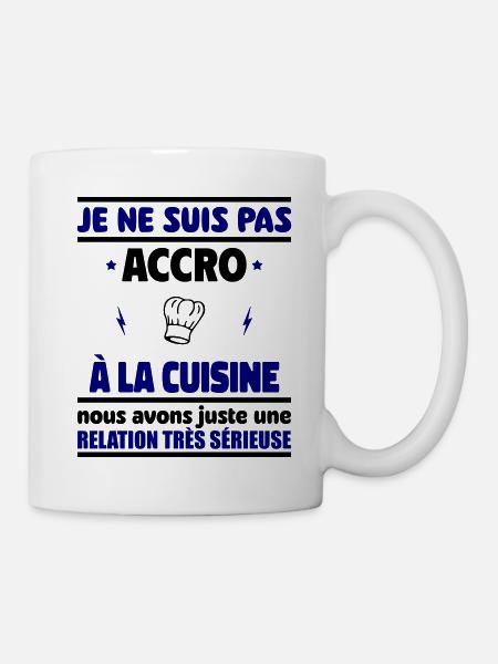 Je ne suis pas accro à la cuisine - Mug blanc - blanc