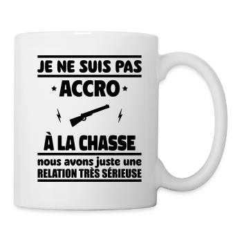 Je ne suis pas accro à la chasse - Mug blanc - blanc - Droite
