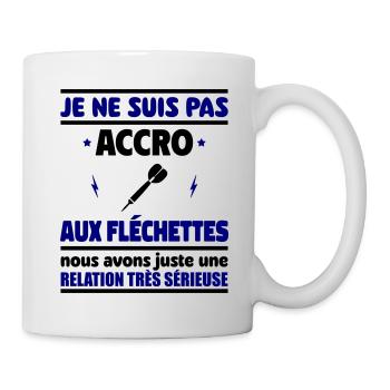 Je ne suis pas accro aux fléchettes - Mug blanc - blanc - Droite