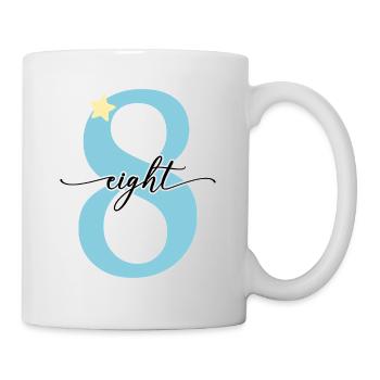8. Geburtstag acht Jahre - Tasse - Weiß - Rechts