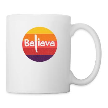 Believe with long L and retro Sunset Believer - Mug - white - Right
