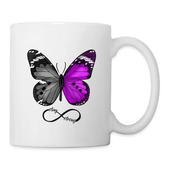 Papillon - Restez fort - Mug blanc - blanc - Droite