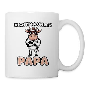 Richtig Kuhler Papa Landwirt Vatertag - Tasse - Weiß - Rechts