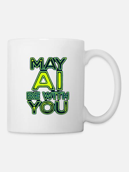 Möge die KI mit dir sein Neon - Tasse - Weiß