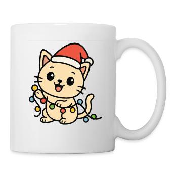 Kuschelkätzchen Lichterkette - Tasse - Weiß - Rechts