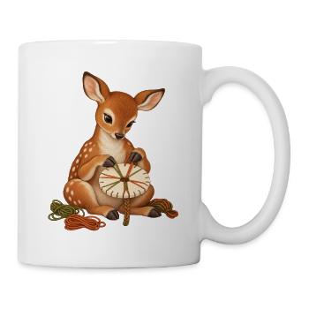 Reh flechtet mit Kumihimo-Scheibe - Tasse - Weiß - Rechts