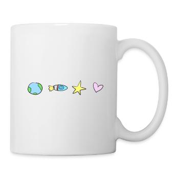 symboles formes voyage spatial fusée terrestre - Mug blanc - blanc - Droite