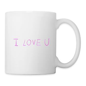 ich liebe dich text pink rosa glitzer - Tasse - Weiß - Rechts