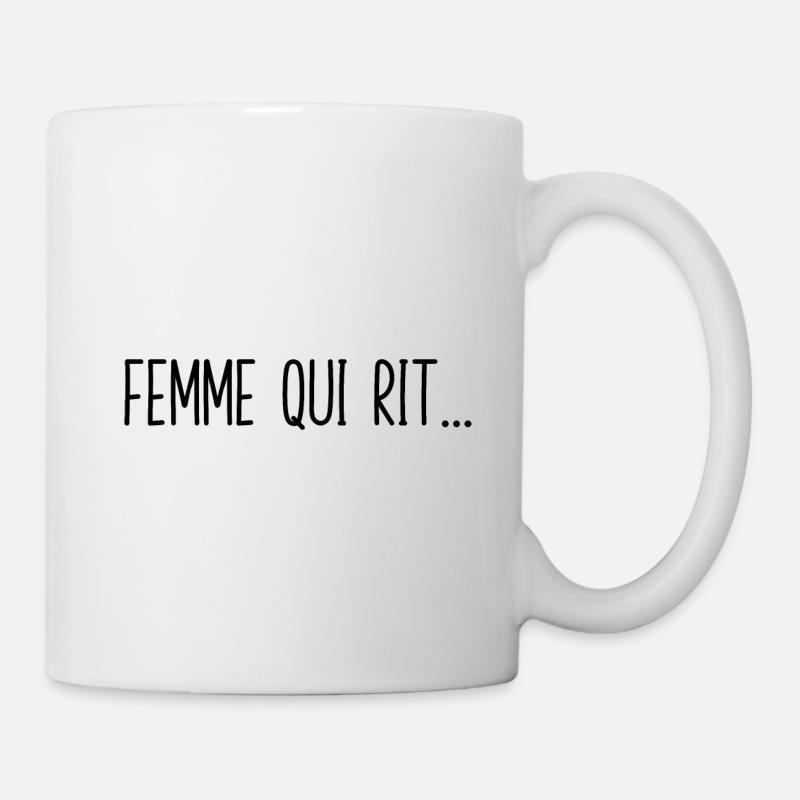 Femme qui rit - Mug blanc - blanc