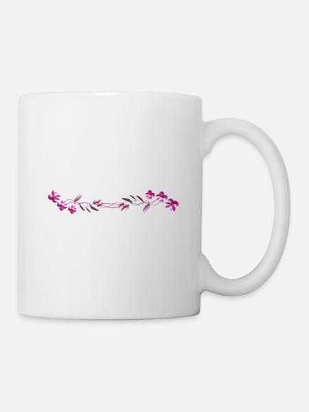 fleurs roses caresser les fleurs - Mug blanc - blanc