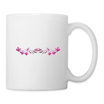 linie blumen pink - Tasse - Weiß - Rechts