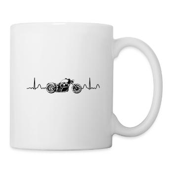 Ecg Heartbeat Graphic Motorcycle Biker Motorbike R - Tasse - Weiß - Rechts