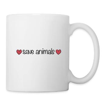 sauver les animaux cœurs bien-être animal nature - Mug blanc - blanc - Droite