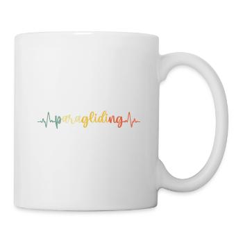 Heartbeat Graphic Paragliding Paraglider Skydiver - Tasse - Weiß - Rechts
