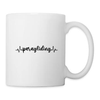 Heartbeat Graphic Paragliding Paraglider Skydiver - Tasse - Weiß - Rechts