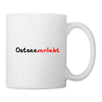 Ostseeverliebt schwarz rot - Tasse - Weiß - Rechts