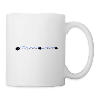 blue left wavy dots - Mug - white - Right
