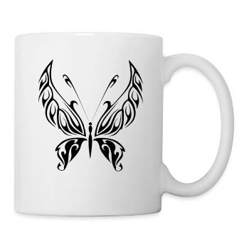 Black Tribal Tattoo Butterfly as a gift - Mug - white - Right