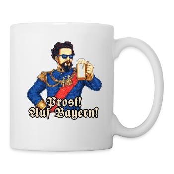 Prost II - Koenig Ludwig mit Bier - RAHMENLOS - Tasse - Weiß - Rechts