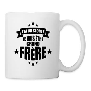j'ai un secret je vais être grand frère - Mug blanc - blanc - Droite