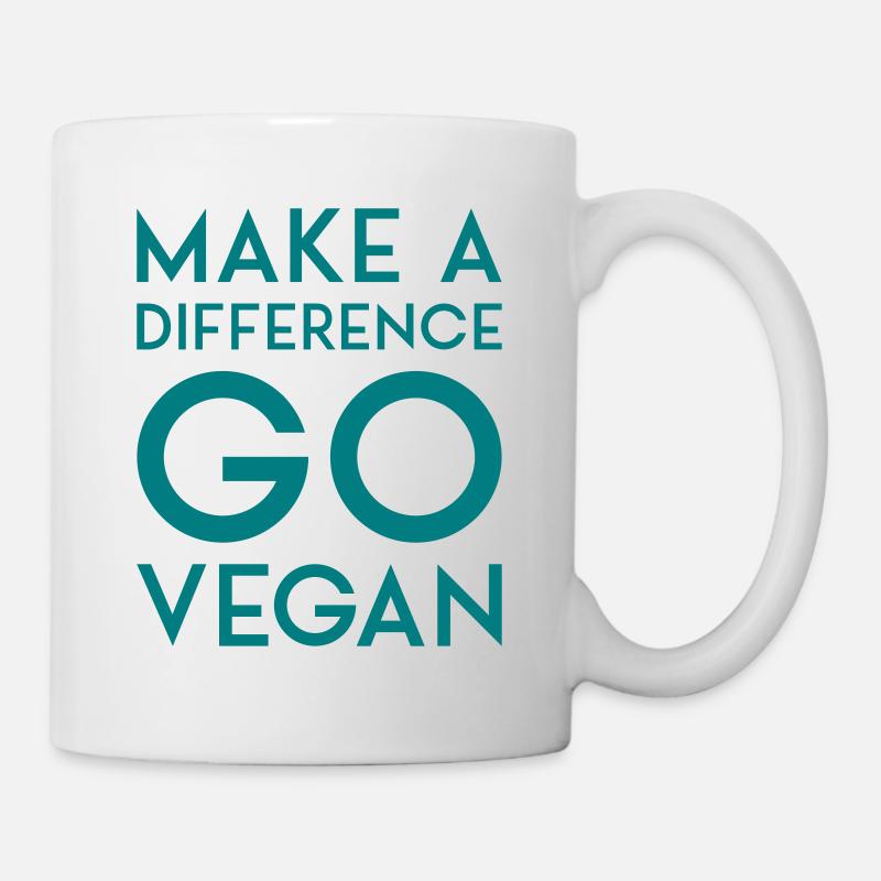 MAKE A DIFFERENCE GO VEGAN - Tasse - Weiß