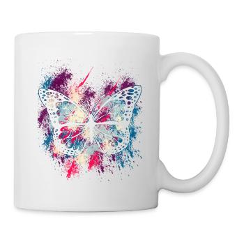 Papillon Monarque Printemps Coloré Doux Cadeau - Mug blanc - blanc - Droite