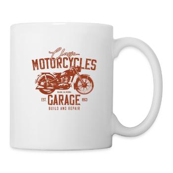 Motorrad Shirt - Tasse - Weiß - Rechts