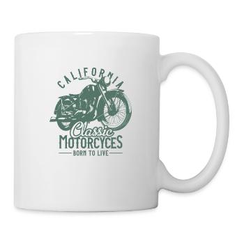 Motorrad Shirt - Tasse - Weiß - Rechts