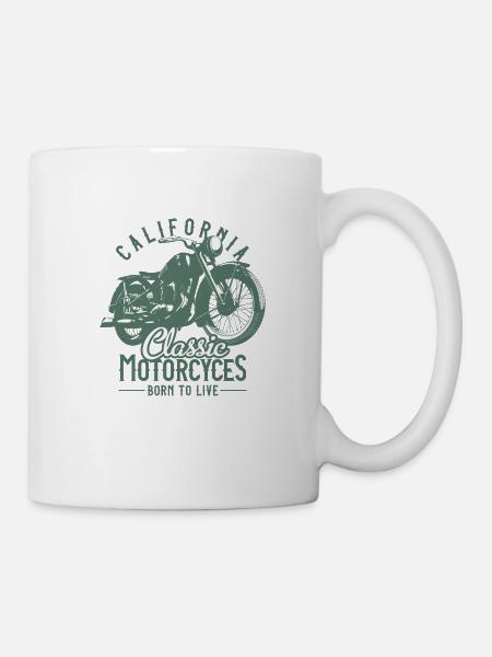 Motorrad Shirt - Tasse - Weiß