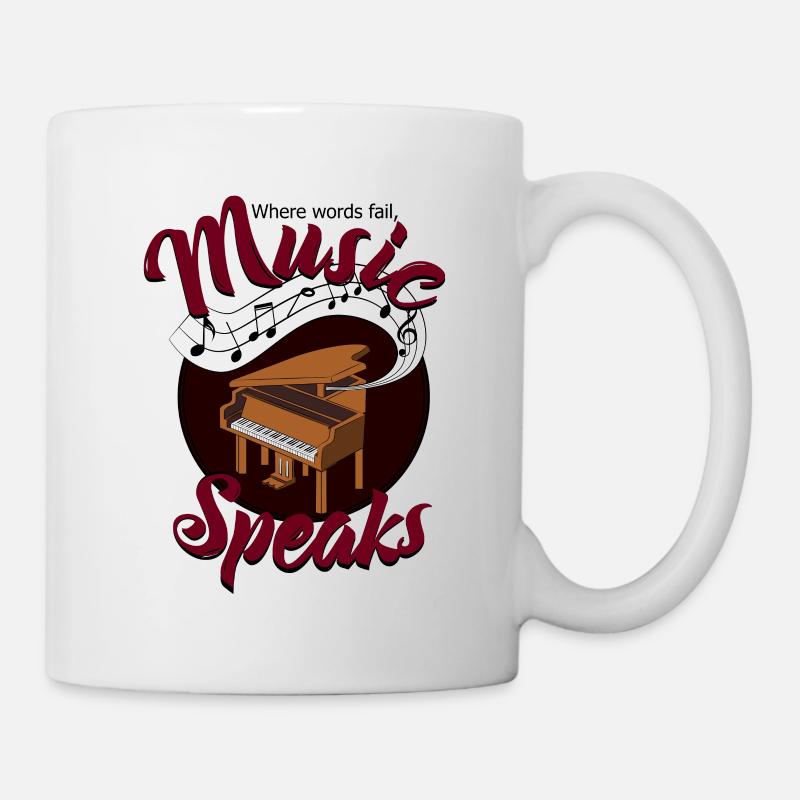 Music speaks, Musik spricht - Tasse - Weiß