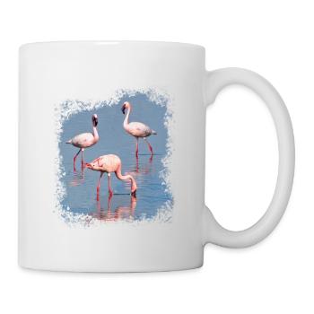 Flamants roses - Flamingo - Afrique - Safari - Kenya - Mug blanc - blanc - Droite