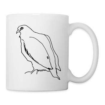 la colombe blanche mange le dernier châtaignier - Mug blanc - blanc - Droite