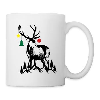 Weihnachten Hirsch - Tasse - Weiß - Rechts