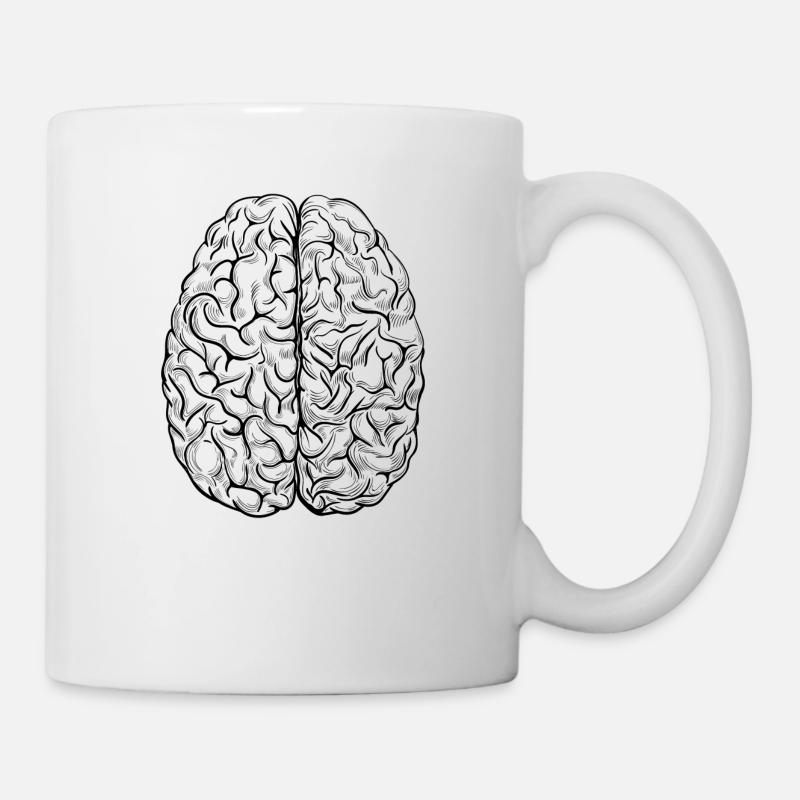 Gehirn black - Tasse - Weiß