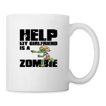 My Girlfriend is a zombie black - Mug - white - Right
