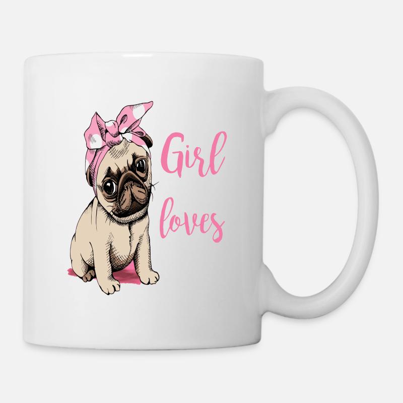 Juste une fille qui aime les carlins - Mug blanc - blanc