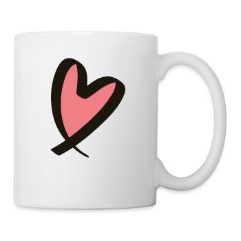Coeur noir rose - Mug blanc - blanc - Droite