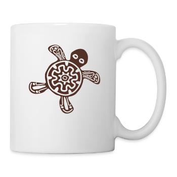 Schildkroete Turtle Zeichnung Mexiko braun - Tasse - Weiß - Rechts