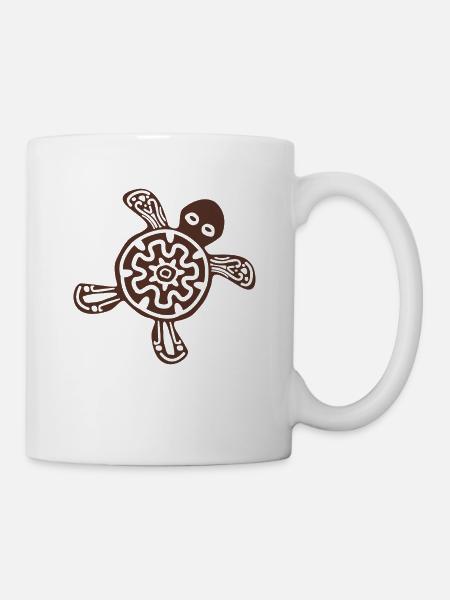 Tortue dessin brun mexique - Mug blanc - blanc