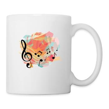 Music Music notes colorful black - Mug - white - Right