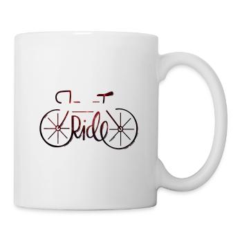 Ride / / Vélo de course, Vélo, Deux-Roues, Pédales, Selle - Mug blanc - blanc - Droite