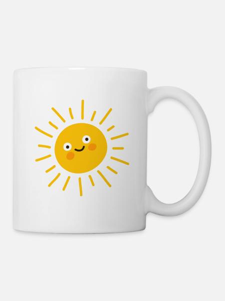 Été, soleil, soleil, vacances, rayon de soleil - Mug blanc - blanc