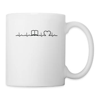 Book Reading Heart Bookworm Intelligent Education - Mug - white - Right