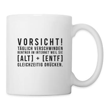 Rentner verschwinden im Internet - Tasse - Weiß - Rechts