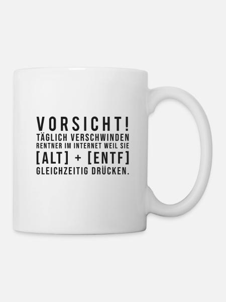 Rentner verschwinden im Internet - Tasse - Weiß