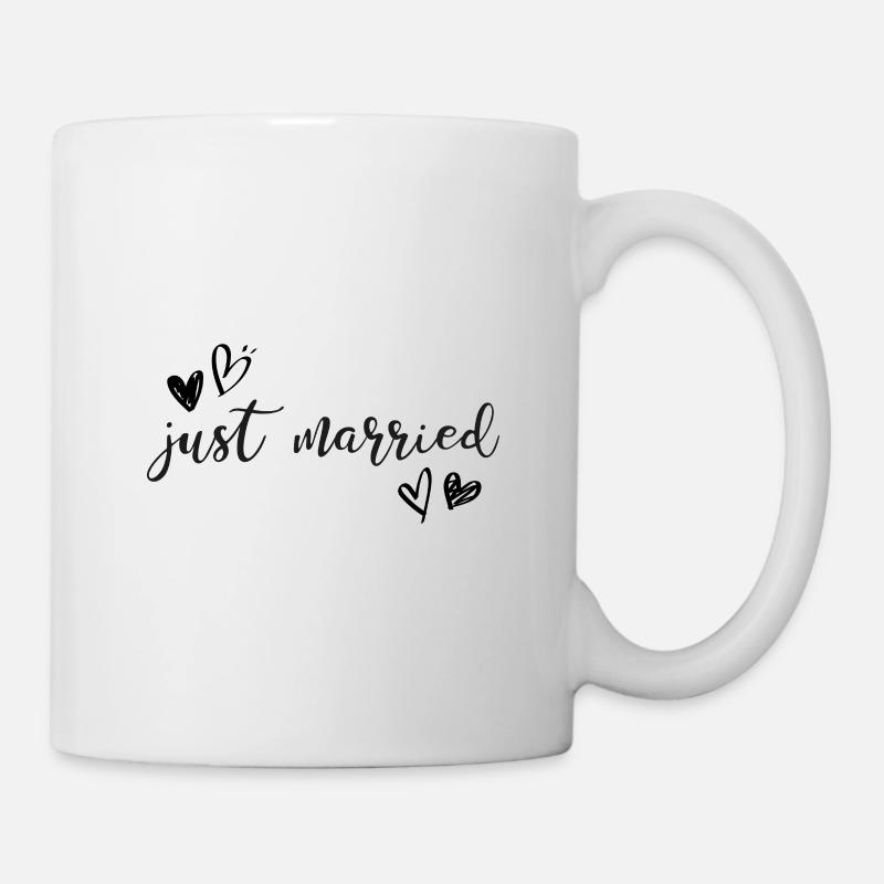 Just Married - Mariage - Dire - Cool - Coeur - Mug blanc - blanc
